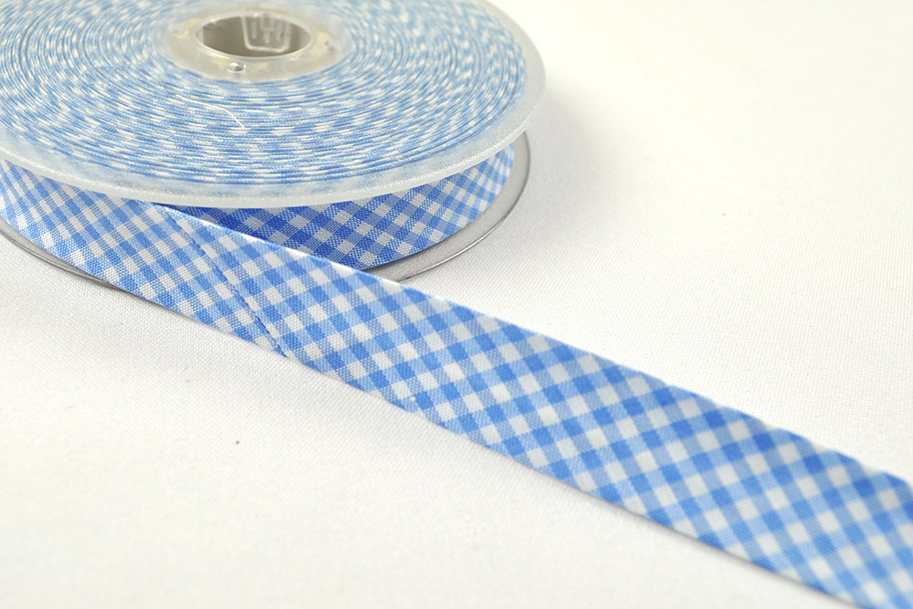 Vichy-Karo-Schrägband - 2/4 cm breit - Meterware