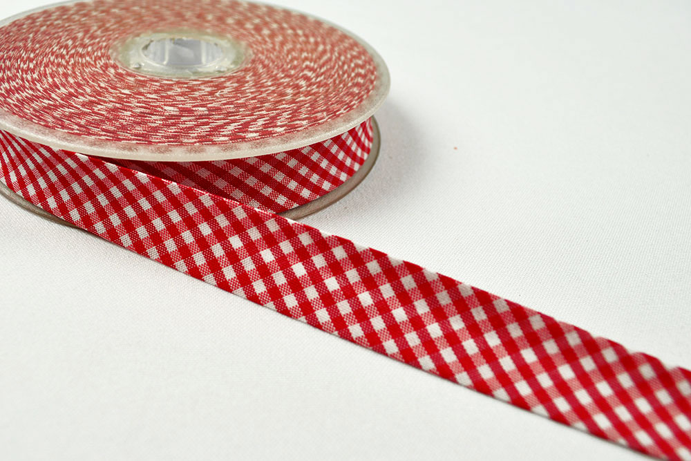 Vichy-Karo-Schrägband - 2/4 cm breit - Meterware