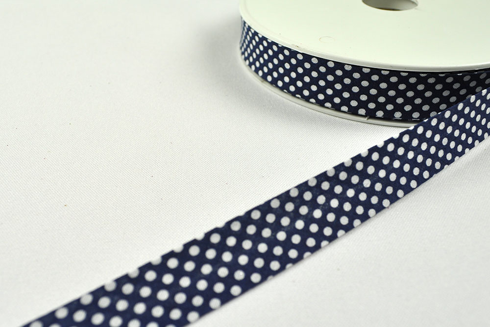 Schrägband - Punkte - 2/4 cm breit - Meterware