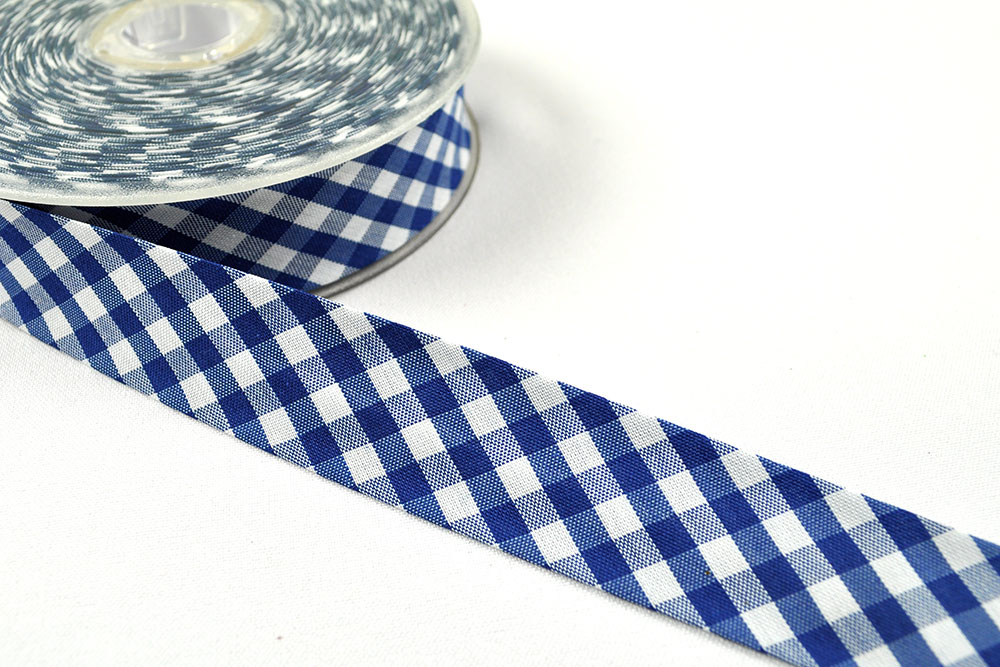 Vichy-Karo-Schrägband - 3/6 cm breit - Meterware