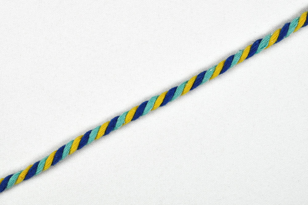 Kordel - Blau/Petrol/Gelb - 6 mm - Meterware