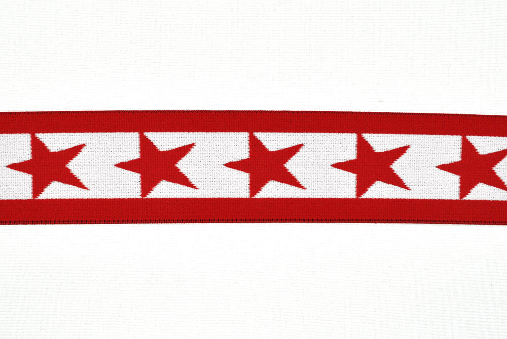 Gummiband - Sterne - 4 cm - Rot