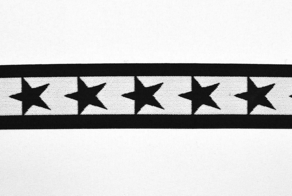Gummiband - Sterne - 4 cm - Schwarz
