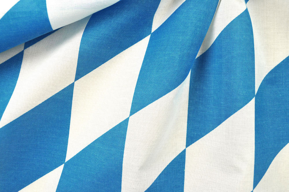 Baumwollstoff - Bayerische Raute groß - Weiß/Blau