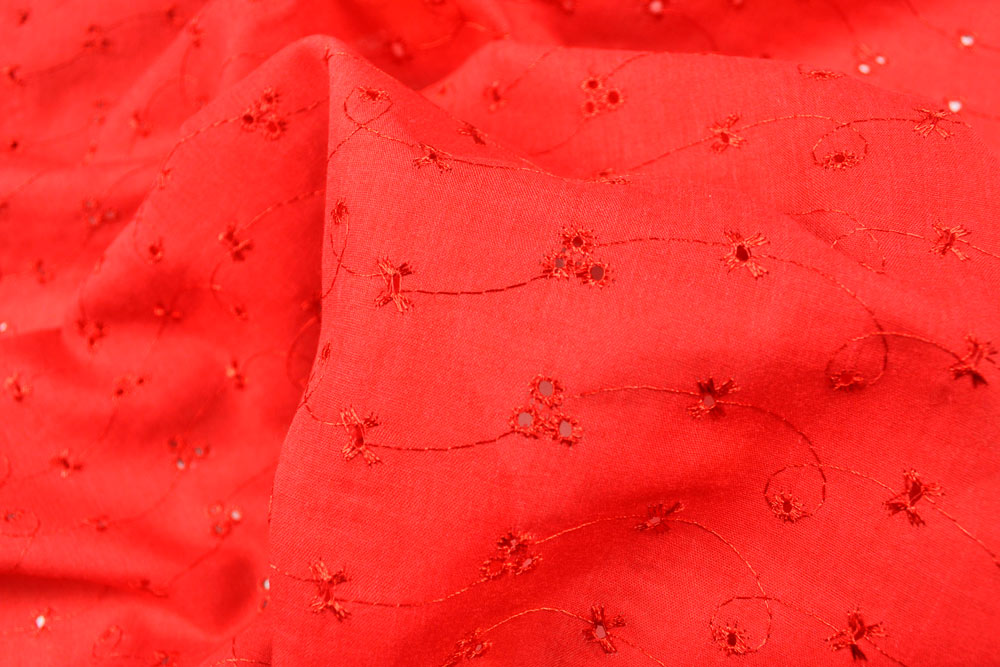 Baumwoll-Batist Lochstickerei