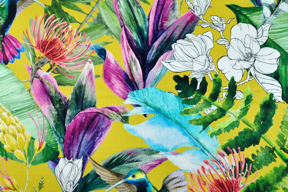 Baumwollsatin - Digitaldruck - Kolibri