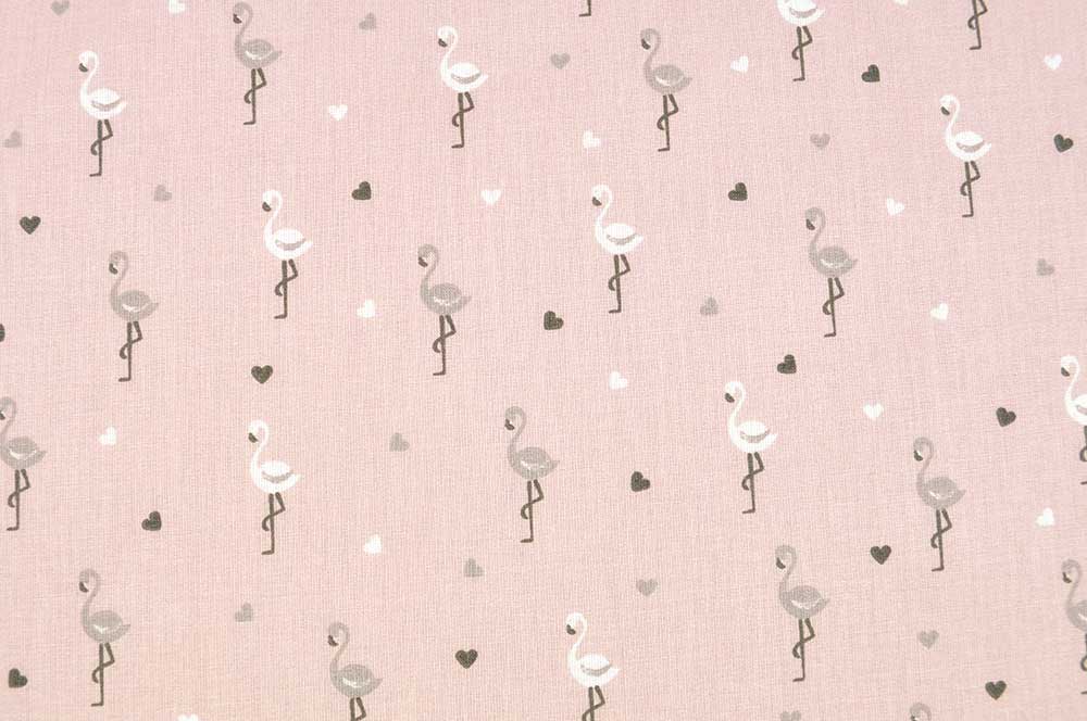 Bettwäsche-Stoff - Flamingos - 290 cm