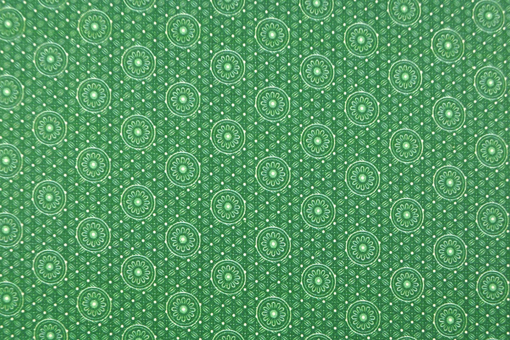Baumwoll-Trachtenstoff - Annis Blüten - Tannengrün