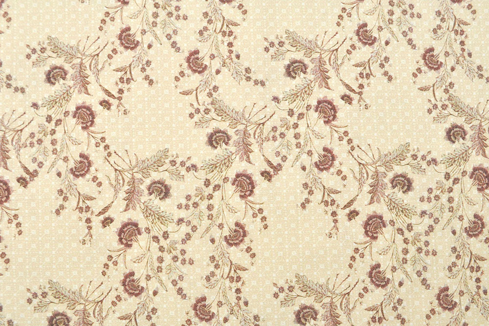 Baumwoll-Trachtenstoff - Rosis Ranken - Creme/Altrosa