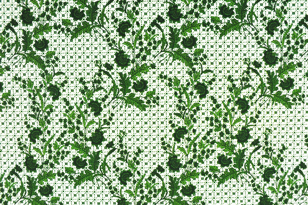 Baumwoll-Trachtenstoff - Rosis Ranken - Wiesengrün