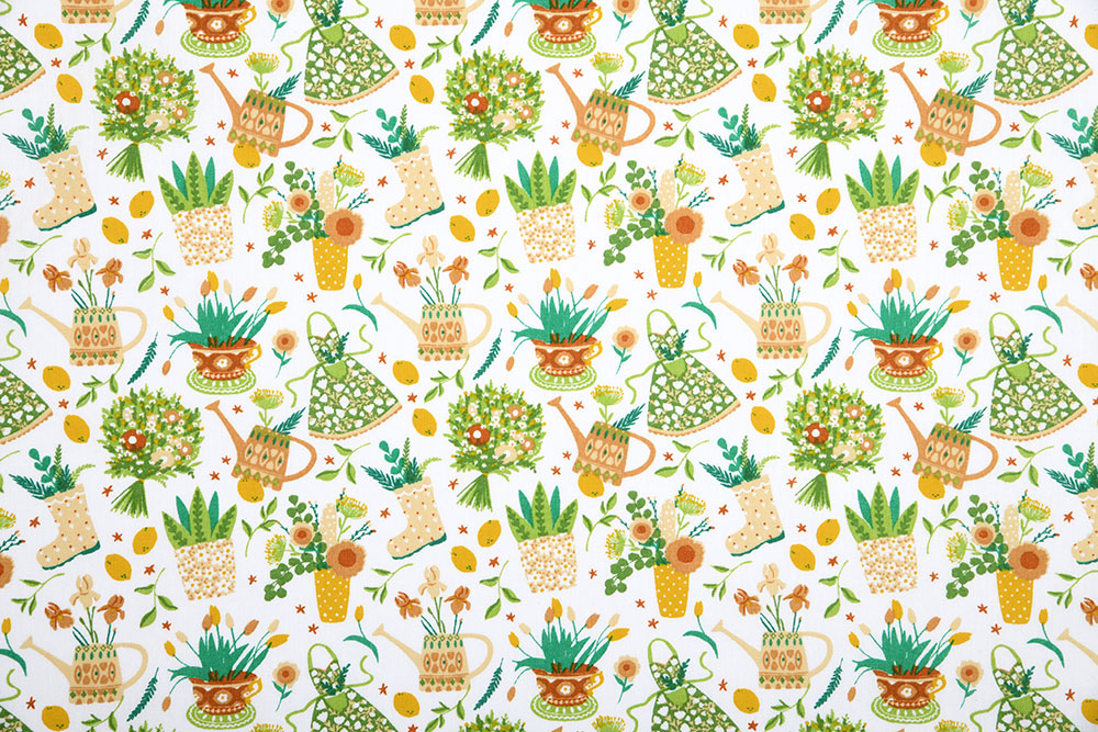 Baumwoll-Dekostoff - Gartenparadies