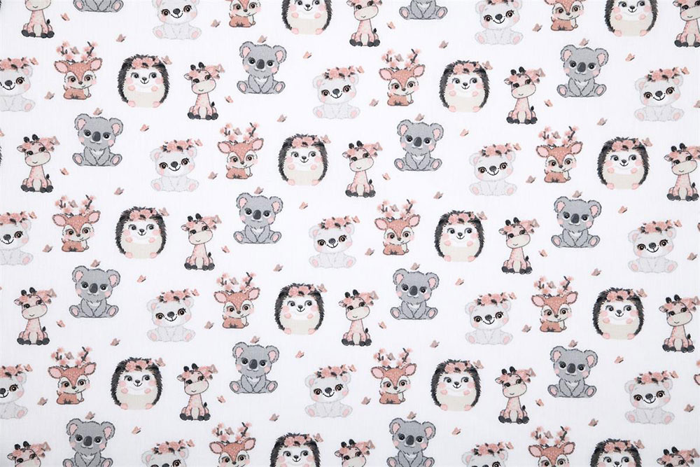 Baumwollstoff - Igel und Koala
