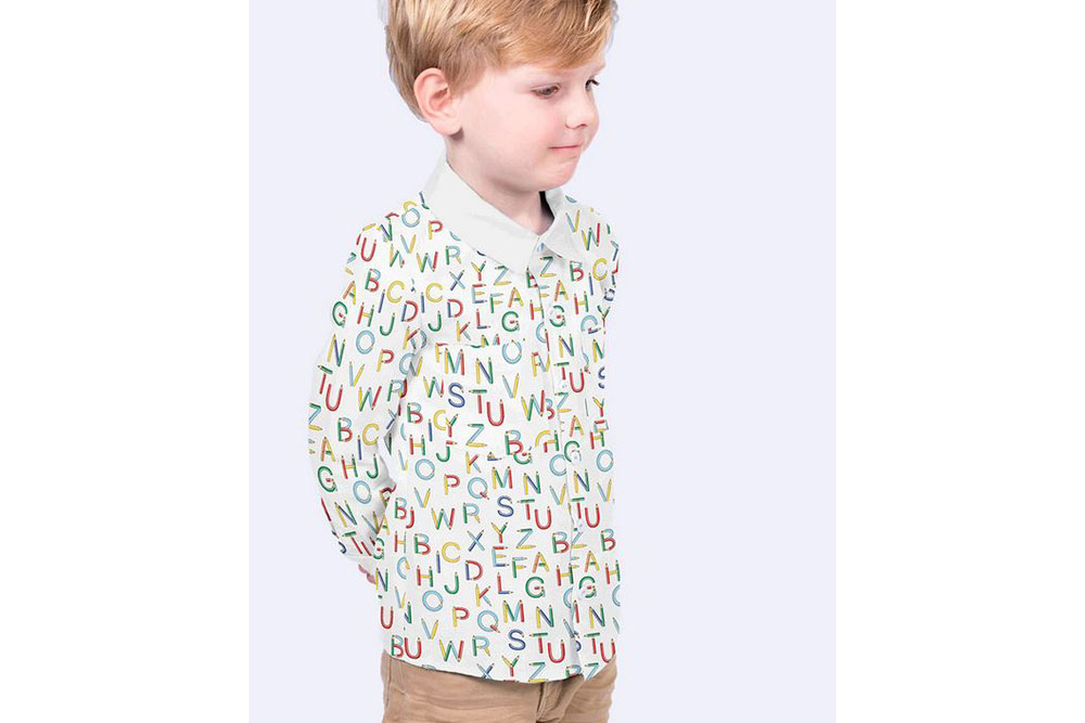 Baumwollstoff - Buchstabieren macht Spaß