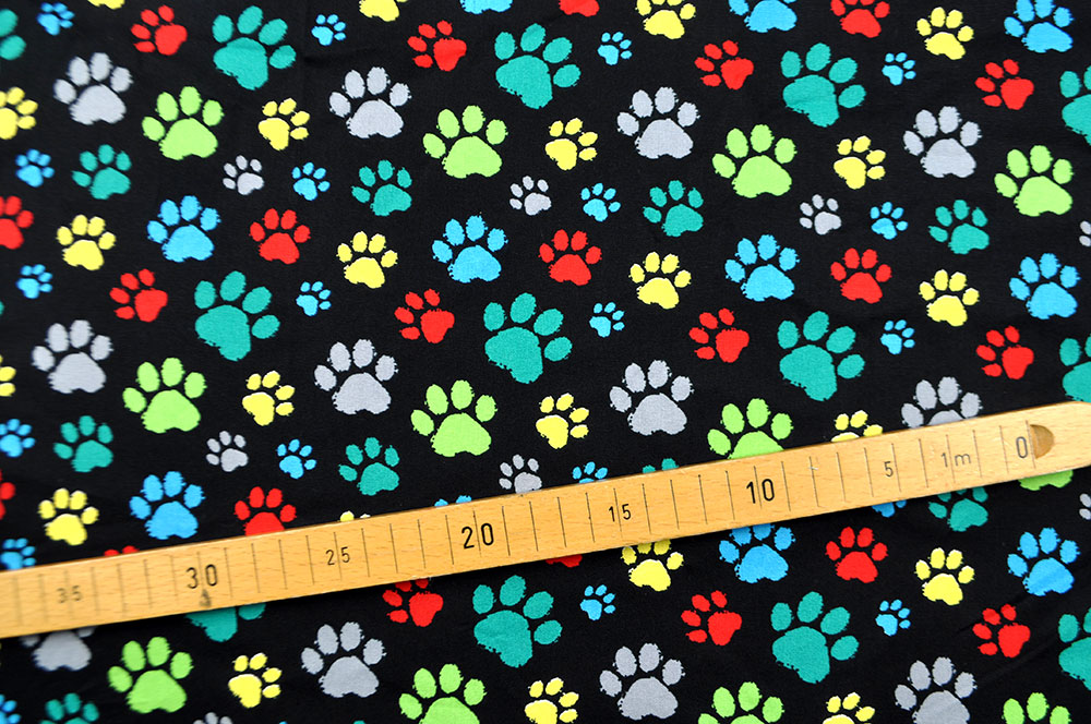 Baumwollstoff - Bunte Tatzen