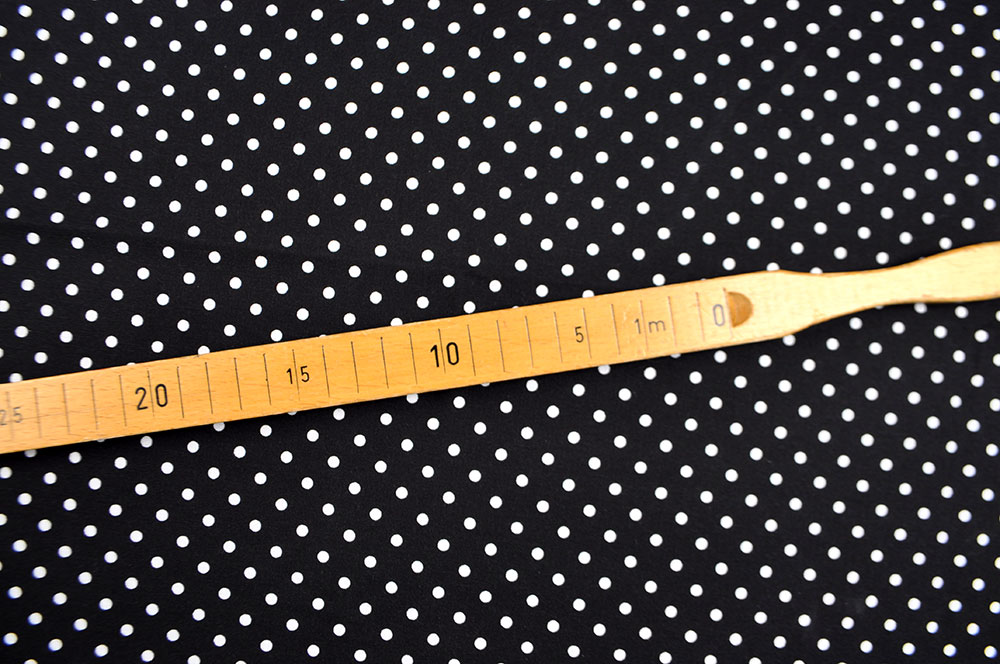 Baumwollstoff - Punkte - Schwarz/Weiß
