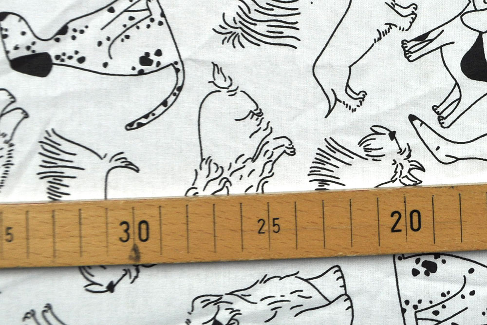 Ausmalstoff Baumwolle - Hunde