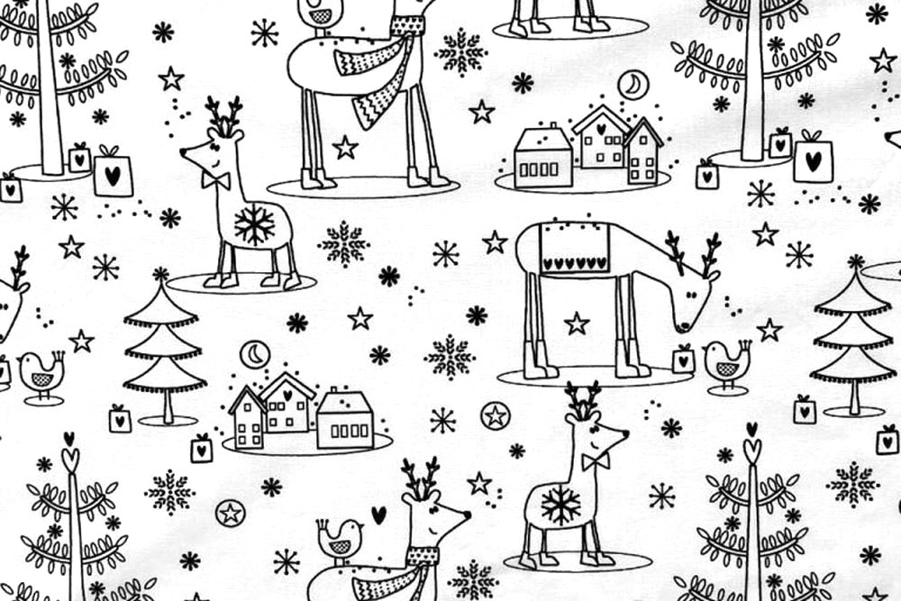 Ausmalstoff Baumwolle - Winterwonderland