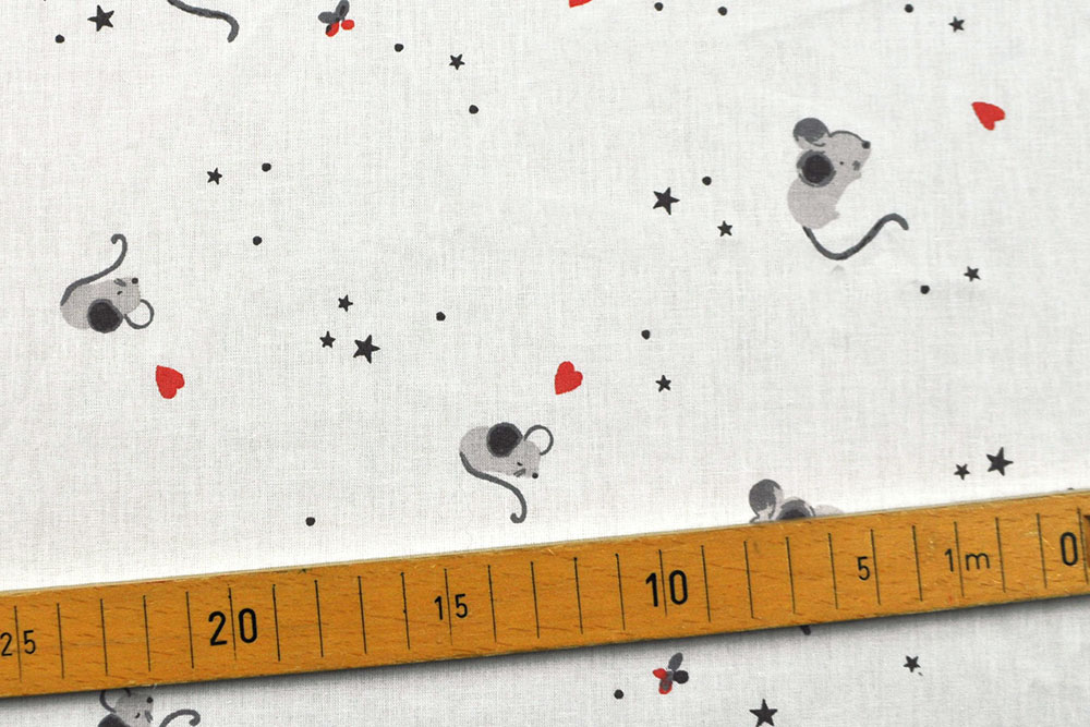 Baumwollstoff - Verliebte Mäuse
