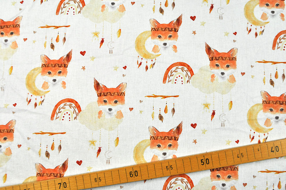 Baumwollstoff Digital - Indianer Fuchs