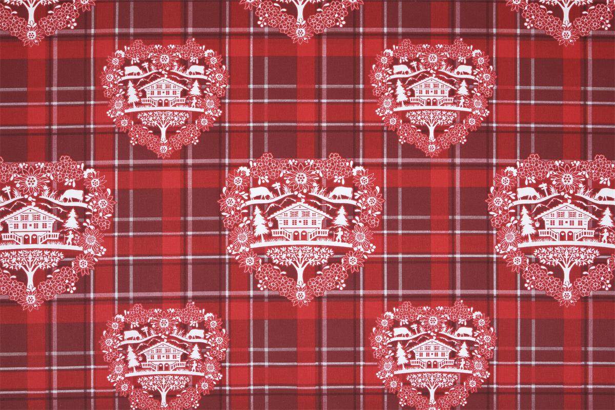 Baumwollstoff - Landhaus-Hütte