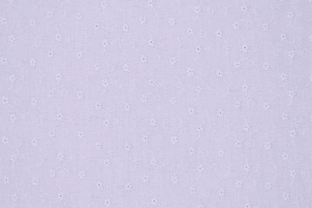 Baumwollstoff bestickt - Rosalie - Lila