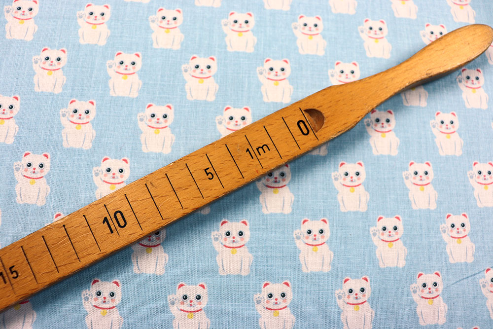 Baumwollstoff - Winke Winke Katze