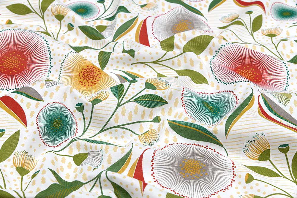 Baumwollstoff - Mandala-Blüten