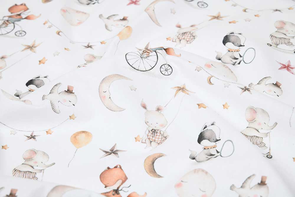 Baumwollstoff - Baby-Tiere