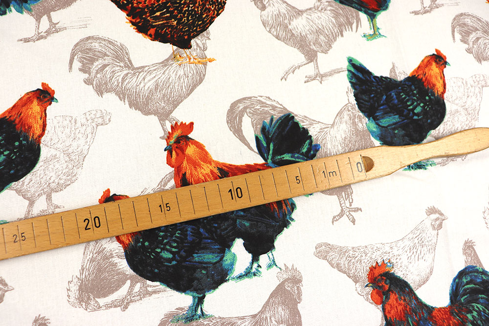 Baumwollstoff - Hähne