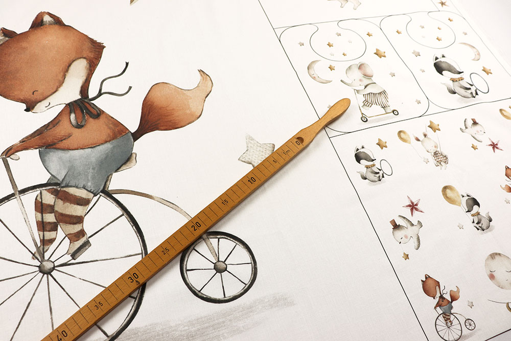 Baumwoll-Panel - Baby-Tiere