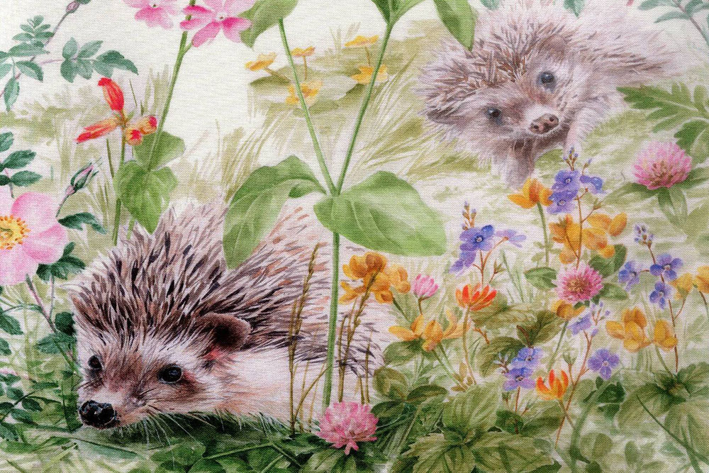 Baumwoll-Dekostoff Digital - Igelwiese