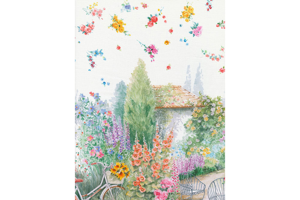 Baumwoll-Dekostoff Digital - Mittags im Garten