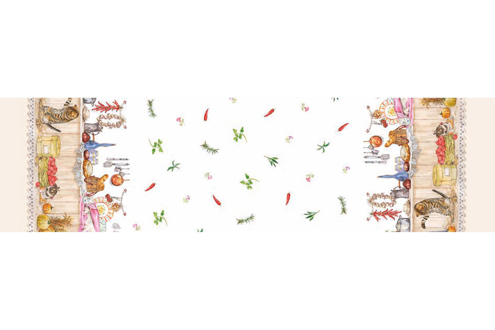 Baumwoll-Dekostoff Digital - Katzenleben