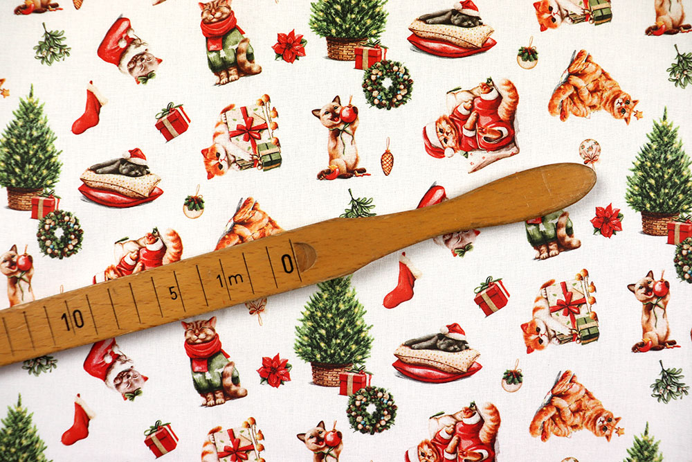 Baumwollstoff - Weihnachtspfoten
