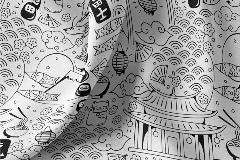 Ausmalstoff Baumwolle - Tokyo Moments