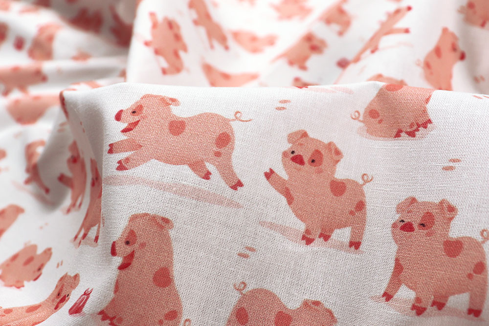Baumwollstoff - Schweine