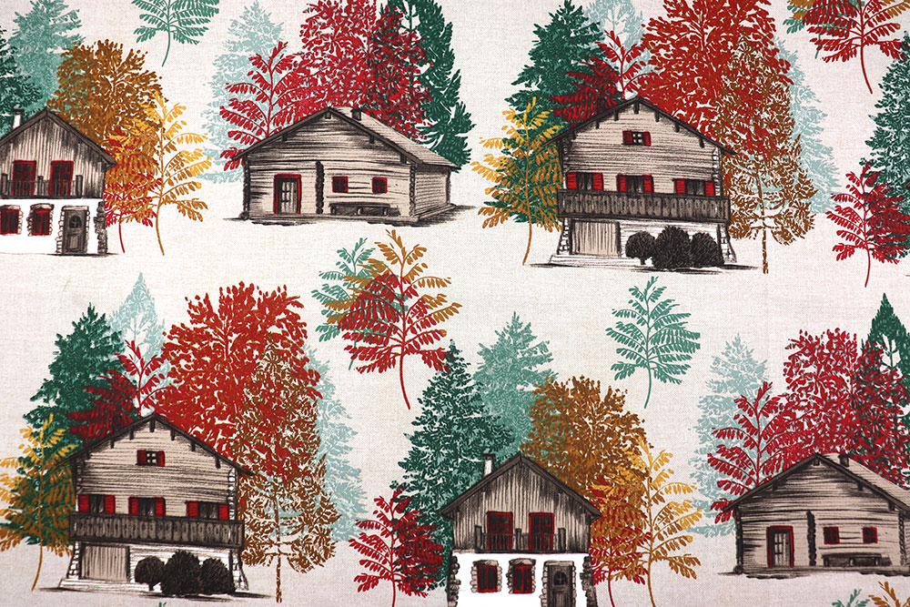 Baumwoll-Dekostoff - Ferienhaus