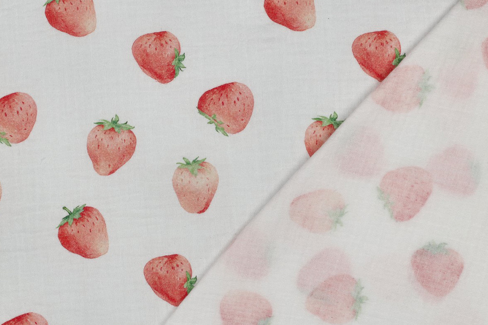 Musselin - Süße Erdbeeren