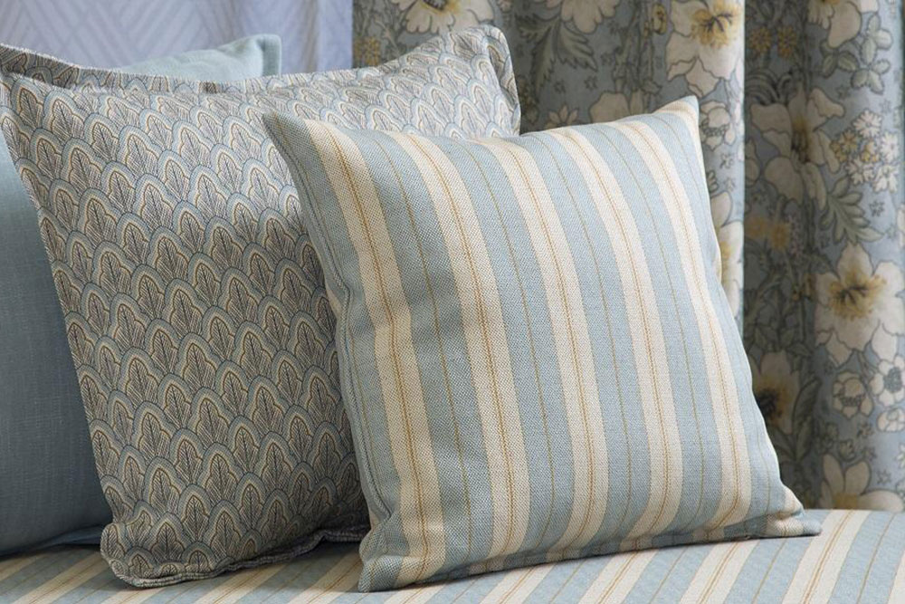 Möbelstoff Leinen deluxe - London - Sky Leaves