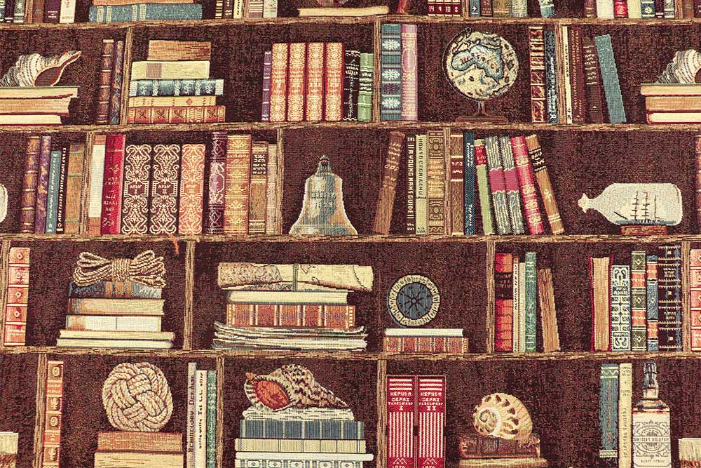 Dekostoff Gobelin - Bücherregal