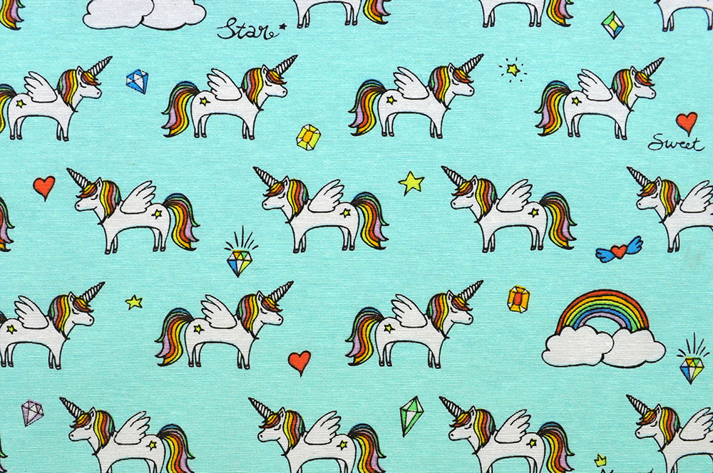 Dekostoff - Regenbogen-Einhorn