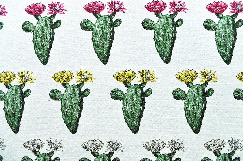 Dekostoff Jacquard - Kaktusblüten