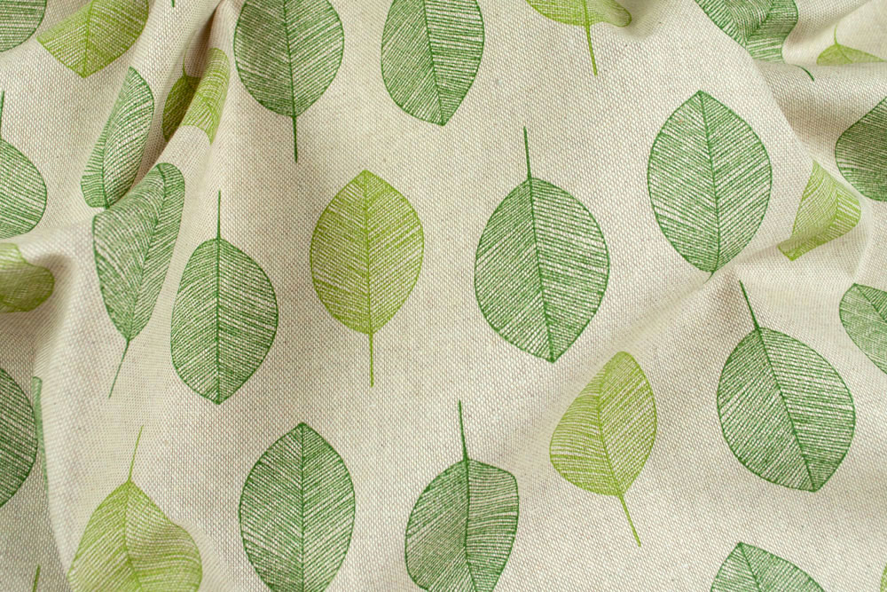 Blätter - Dekostoff - Leinenoptik