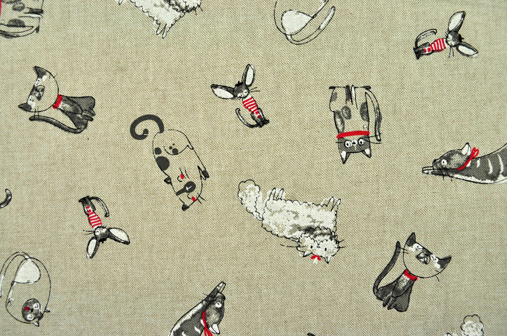 Dekostoff Leinen-Look - Mieze-Katze