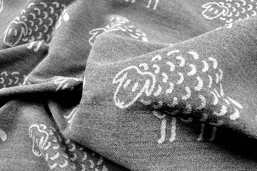 Wende-Jacquard - Kuschelschafe - Grau/Hellgrau