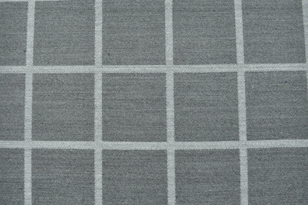 Wende-Jacquard - Retro-Karo - Grau/Hellgrau