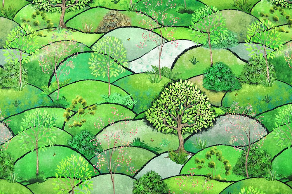 Dekostoff - Digitaldruck - Frühling