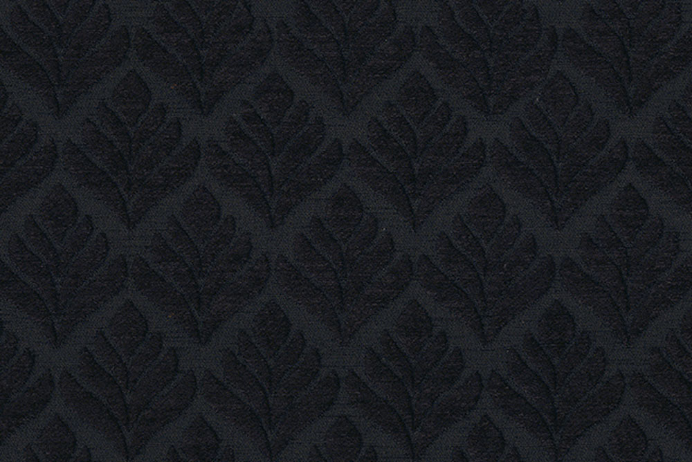 Chenile-Wende Jacquard - Lotusblatt - Schwarz