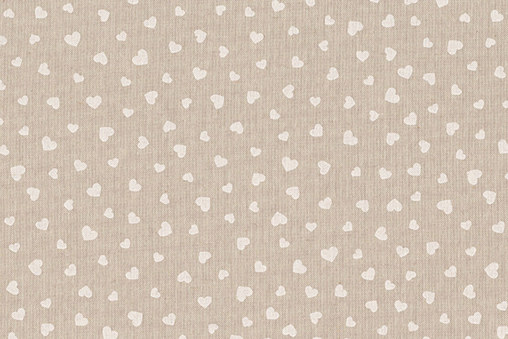 Dekostoff Leinenoptik - Glücksmomente - Herzen