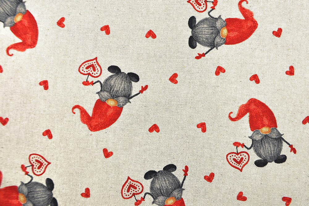 Dekostoff Leinenoptik - Verliebte Wichtel